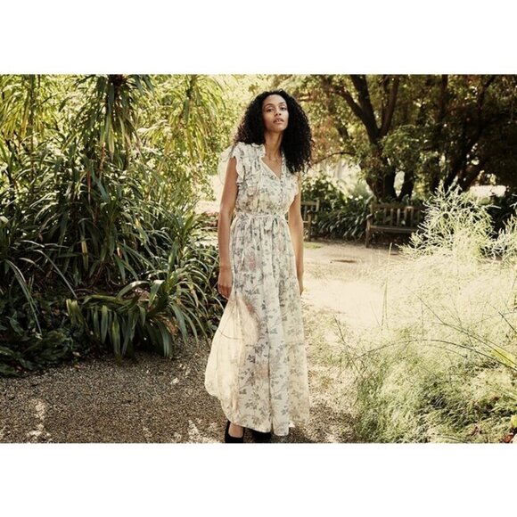 💕DOEN💕 Carnation Dress ~ Salt Summer Floral Print  XS NWOT *Missing Waist Tie" - Picture 4 of 16